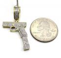 10k yellow gold diamond glock handgun pendant 0.46ct
