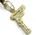 10k yellow gold diamond glock handgun pendant 0.46ct