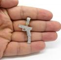 10k yellow gold diamond glock handgun pendant 0.46ct