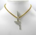 10k yellow gold diamond glock handgun pendant 0.46ct