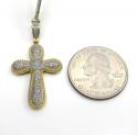 10k two tone medium diamond bubble cross 0.32ct  