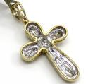 10k two tone medium diamond bubble cross 0.32ct  