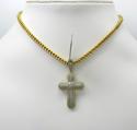 10k two tone medium diamond bubble cross 0.32ct  