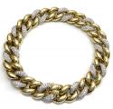 10k yellow gold diamond cuban hollow bracelet 12mm 8.50 inches 3.56ct 