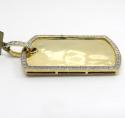10k yellow gold diamond frame dog tag pendant 0.37ct