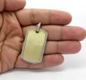 10k yellow gold diamond frame dog tag pendant 0.37ct