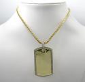 10k yellow gold diamond frame dog tag pendant 0.37ct