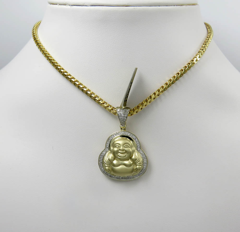 10k yellow gold diamond fat buddha 0.31ct - Image 6