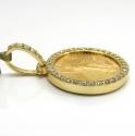 10k yellow gold medium diamond lady liberty 1/4 oz coin pendant 1.07ct