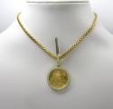 10k yellow gold medium diamond lady liberty 1/4 oz coin pendant 1.07ct