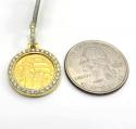 10k yellow gold small diamond liberty 1/10 oz coin pendant 0.69ct