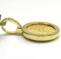 10k yellow gold small diamond liberty 1/10 oz coin pendant 0.69ct