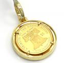 10k yellow gold small diamond liberty 1/10 oz coin pendant 0.69ct