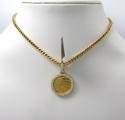 10k yellow gold small diamond liberty 1/10 oz coin pendant 0.69ct