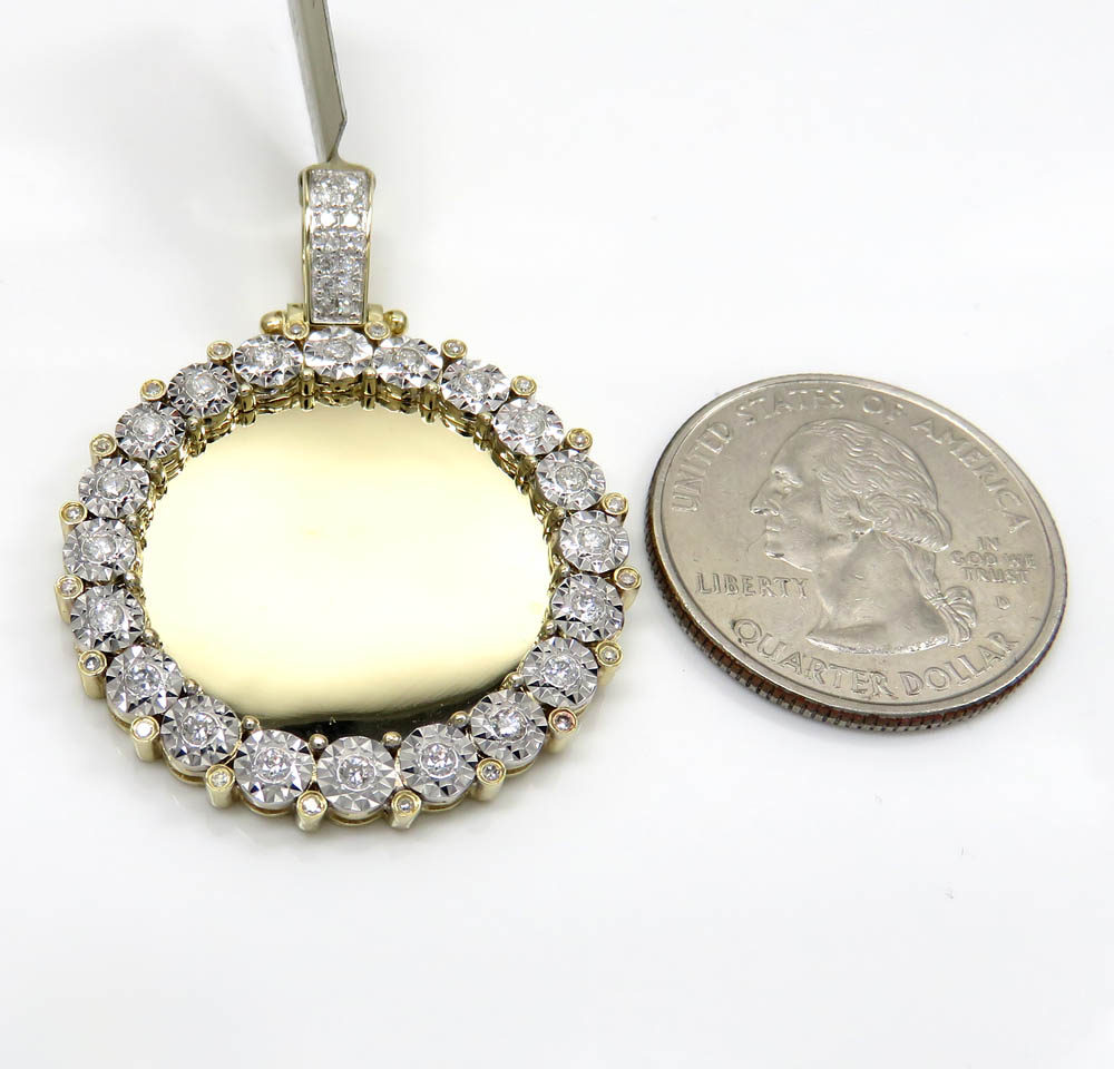 10k yellow gold large diamond picture pendant 0.67ct - Image 2