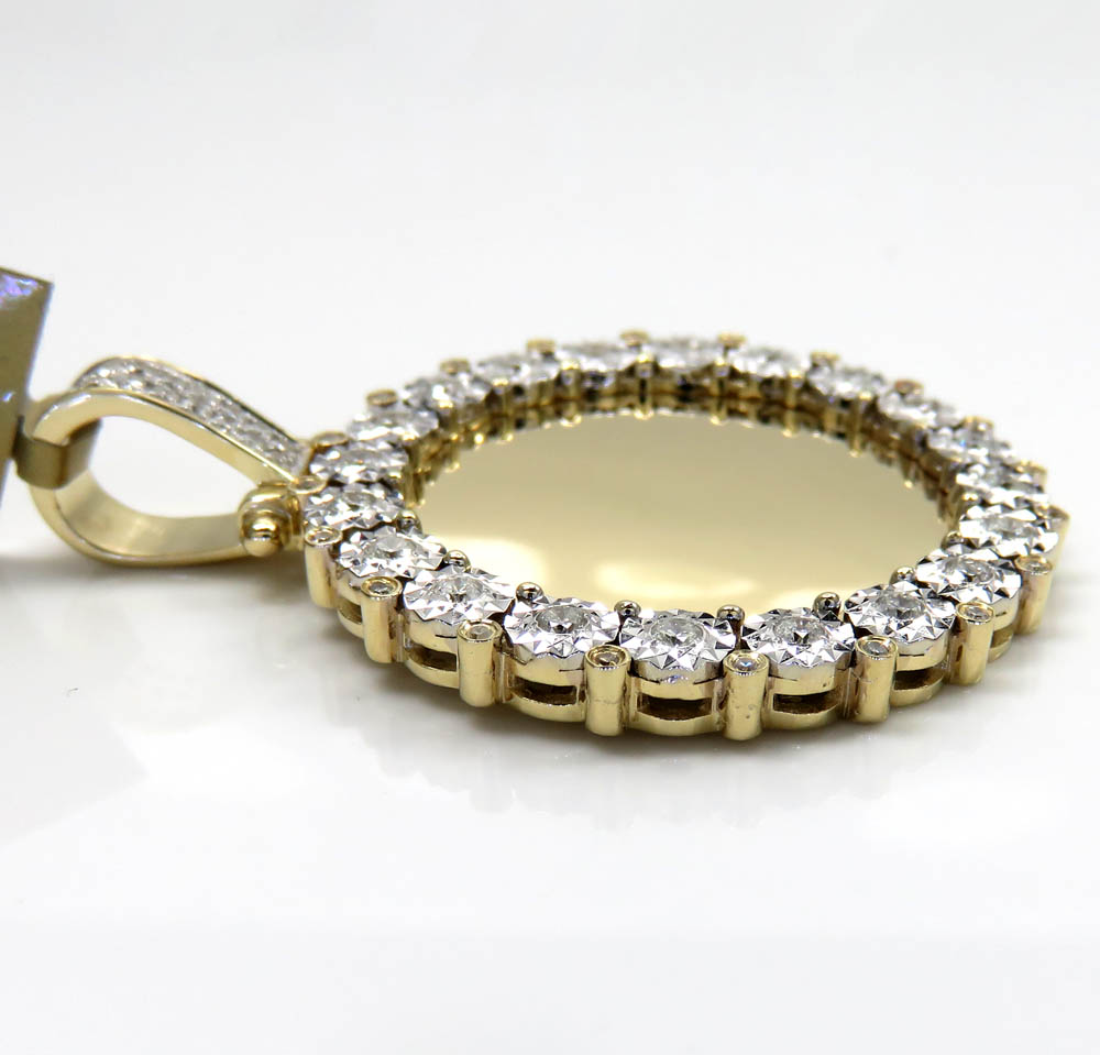 10k yellow gold large diamond picture pendant 0.67ct