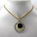 10k yellow gold large diamond picture pendant 0.67ct