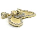 10k yellow gold large diamond africa lion king pendant 0.83ct 