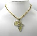 10k yellow gold large diamond africa lion king pendant 0.83ct 