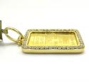 10k yellow gold large diamond credit suisse bar pendant 0.80ct