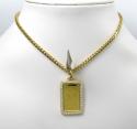 10k yellow gold large diamond credit suisse bar pendant 0.80ct