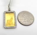 10k yellow gold large diamond goat suisse bar pendant 1.04ct