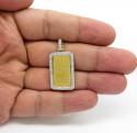10k yellow gold large diamond goat suisse bar pendant 1.04ct