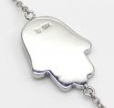 14k white gold turquoise enamel diamond hamsa bracelet 7 inches 0.03ct