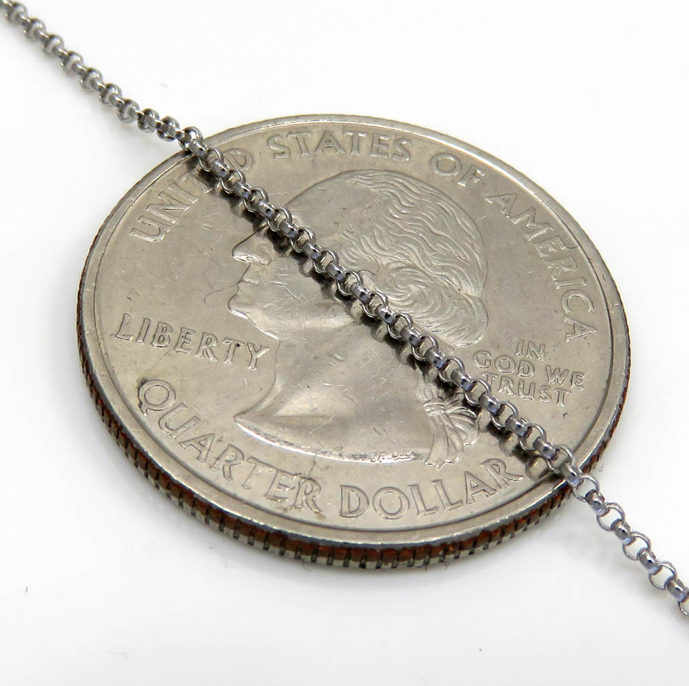14k white gold enamel diamond evil eye pendant and chain 16 inches 0.12ct
