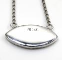 14k white gold enamel diamond evil eye pendant and chain 16 inches 0.12ct