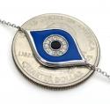 14k white gold blue enamel diamond evil eye bracelet 7 inches 0.07ct