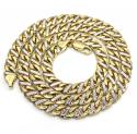 10k two tone fancy anchor link chain 22 inches 7mm