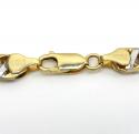 10k two tone fancy anchor link chain 22 inches 7mm