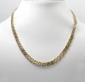 10k two tone fancy anchor link chain 22 inches 7mm