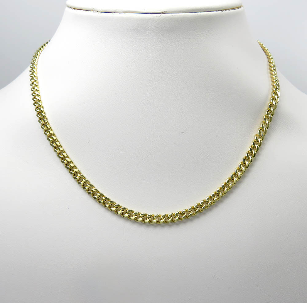 10k yellow gold hollow miami link chain 18-26 inches 4.50mm - Image 6