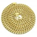 10k yellow gold hollow miami link chain 20-26 inches 4.50mm