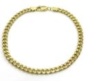 10k yellow gold hollow miami link bracelet 8 inches 4.50mm