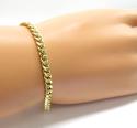 10k yellow gold hollow miami link bracelet 8 inches 4.50mm
