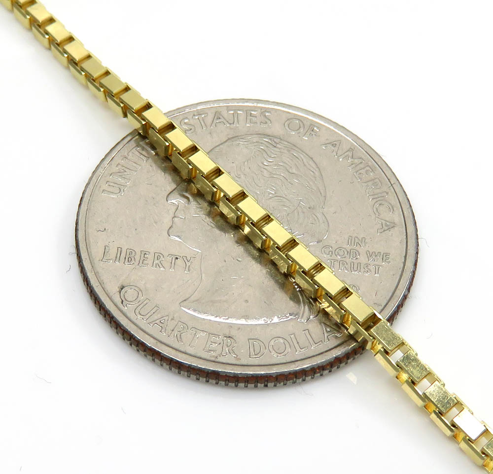 10k yellow gold solid box link chain 20-24 inches 2mm 
