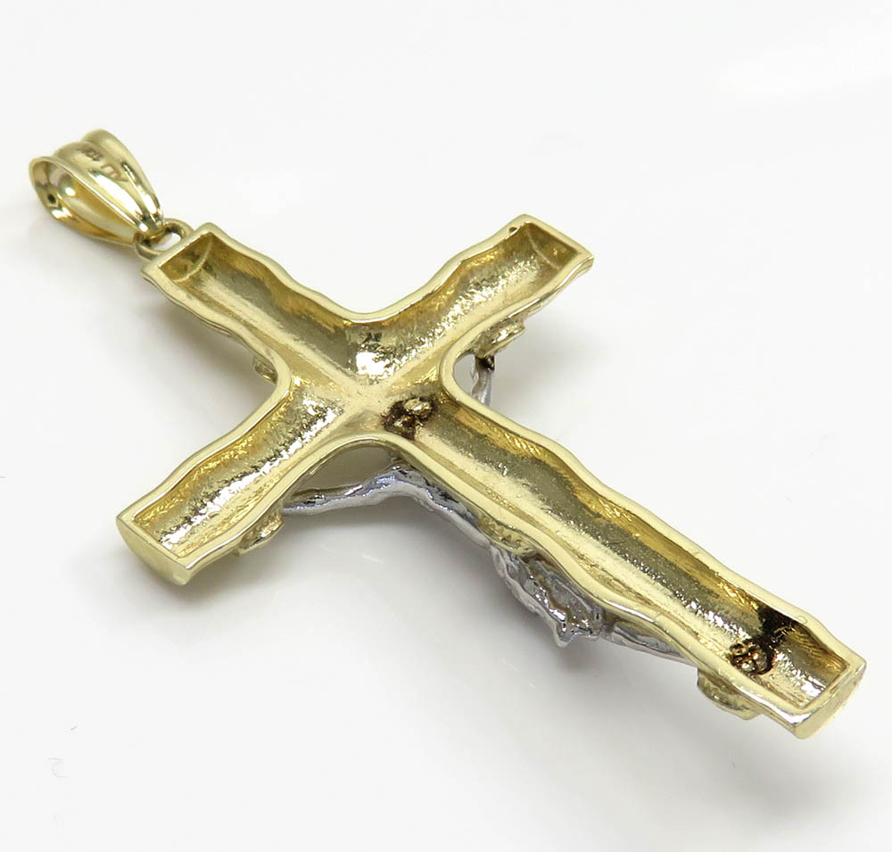 10k solid two tone medium bark wood finish jesus cross