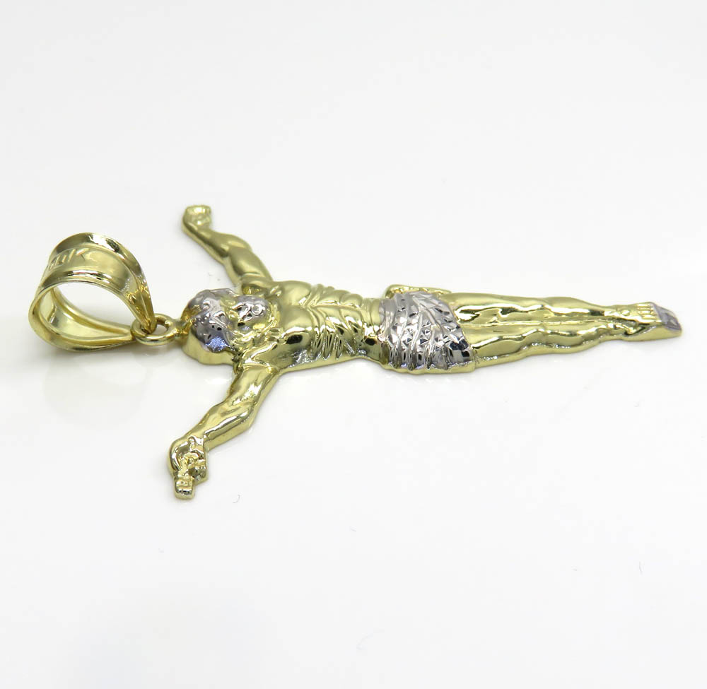10k two tone gold medium hanging jesus