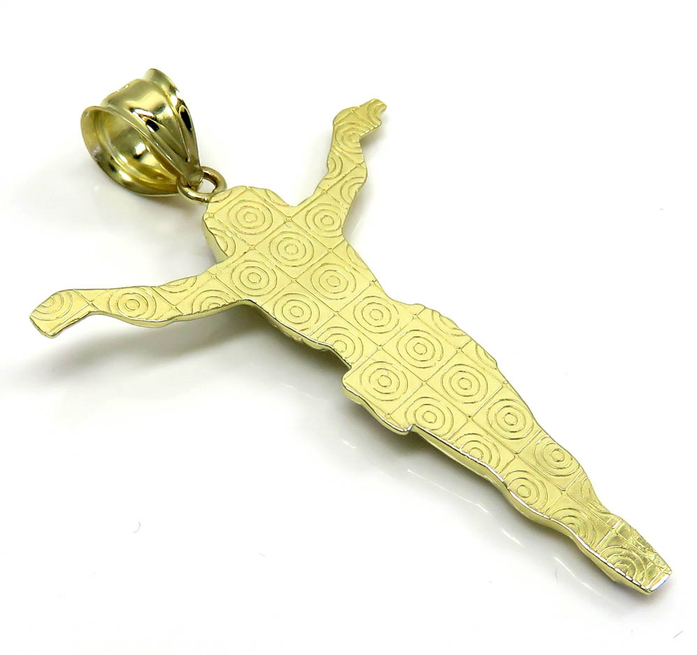 10k two tone gold medium hanging jesus