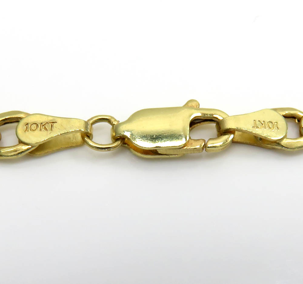 10k yellow gold hollow cuban id bracelet 8 inch 4.2mm 