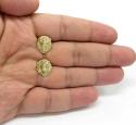 10k yellow gold medium cz lion earrings 0.20ct