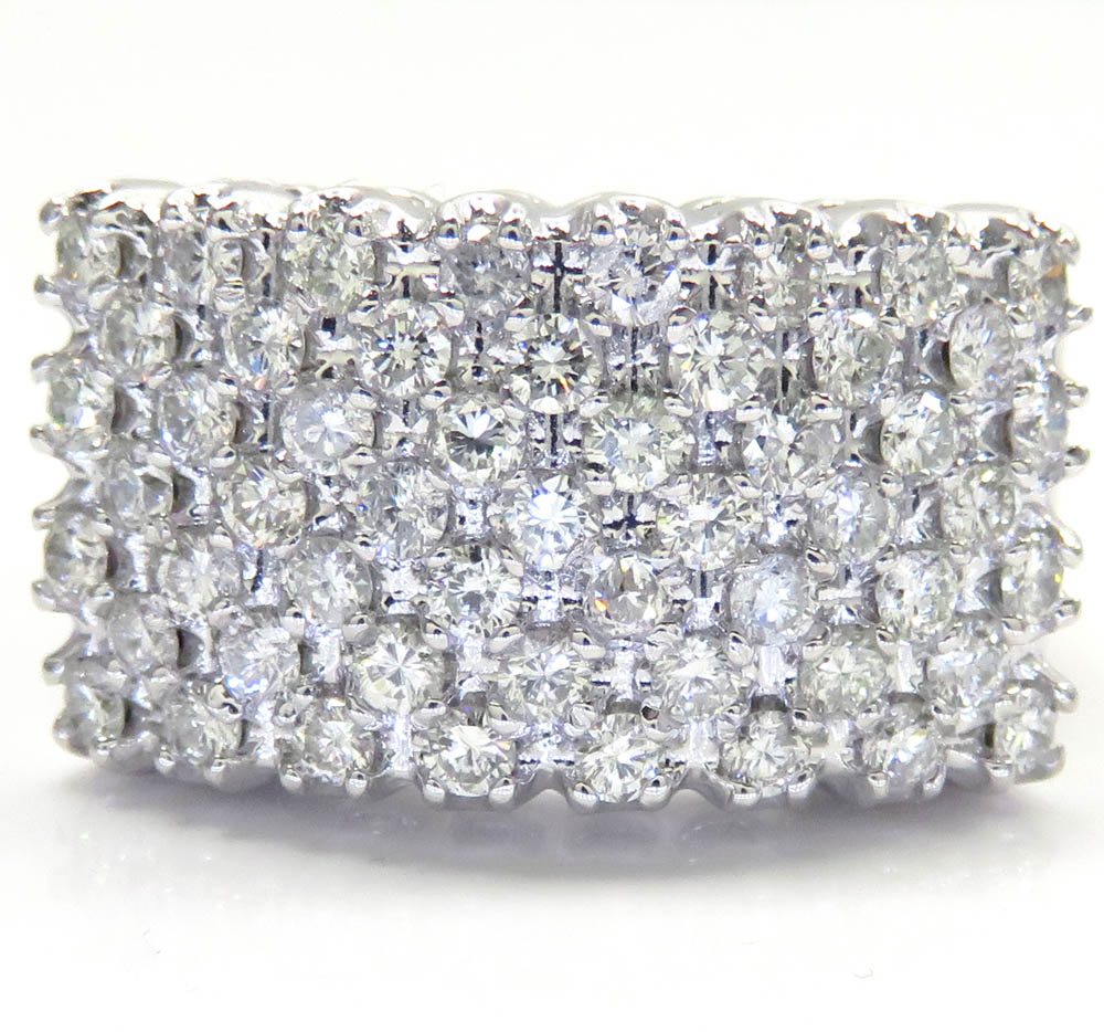 14k white gold diamond thick cluster ring 2.00ct