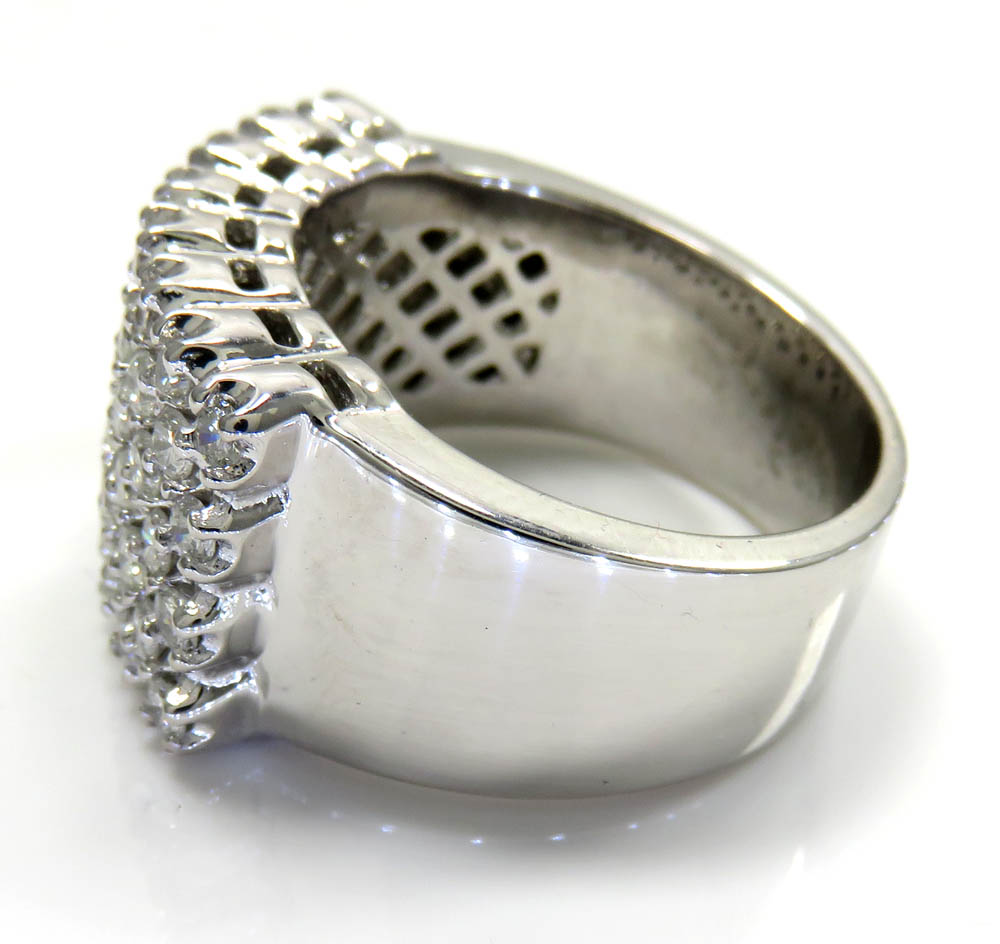 14k white gold diamond thick cluster ring 2.00ct