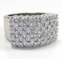 14k white gold diamond thick cluster ring 2.00ct