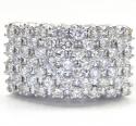 14k white gold diamond thick cluster ring 2.00ct