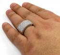 14k white gold diamond thick cluster ring 2.00ct