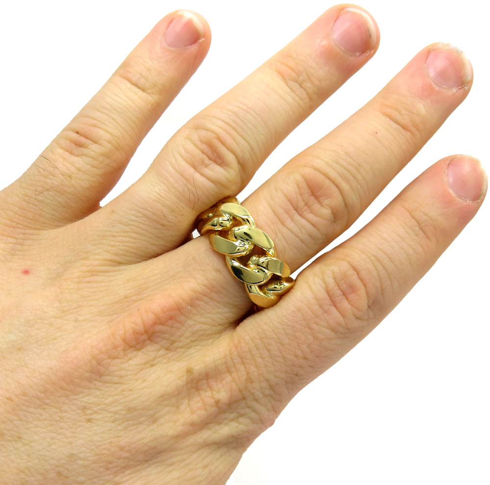 Buy 10k Yellow Gold Thick 11.50mm Solid Cuban Link Ring Online at SO